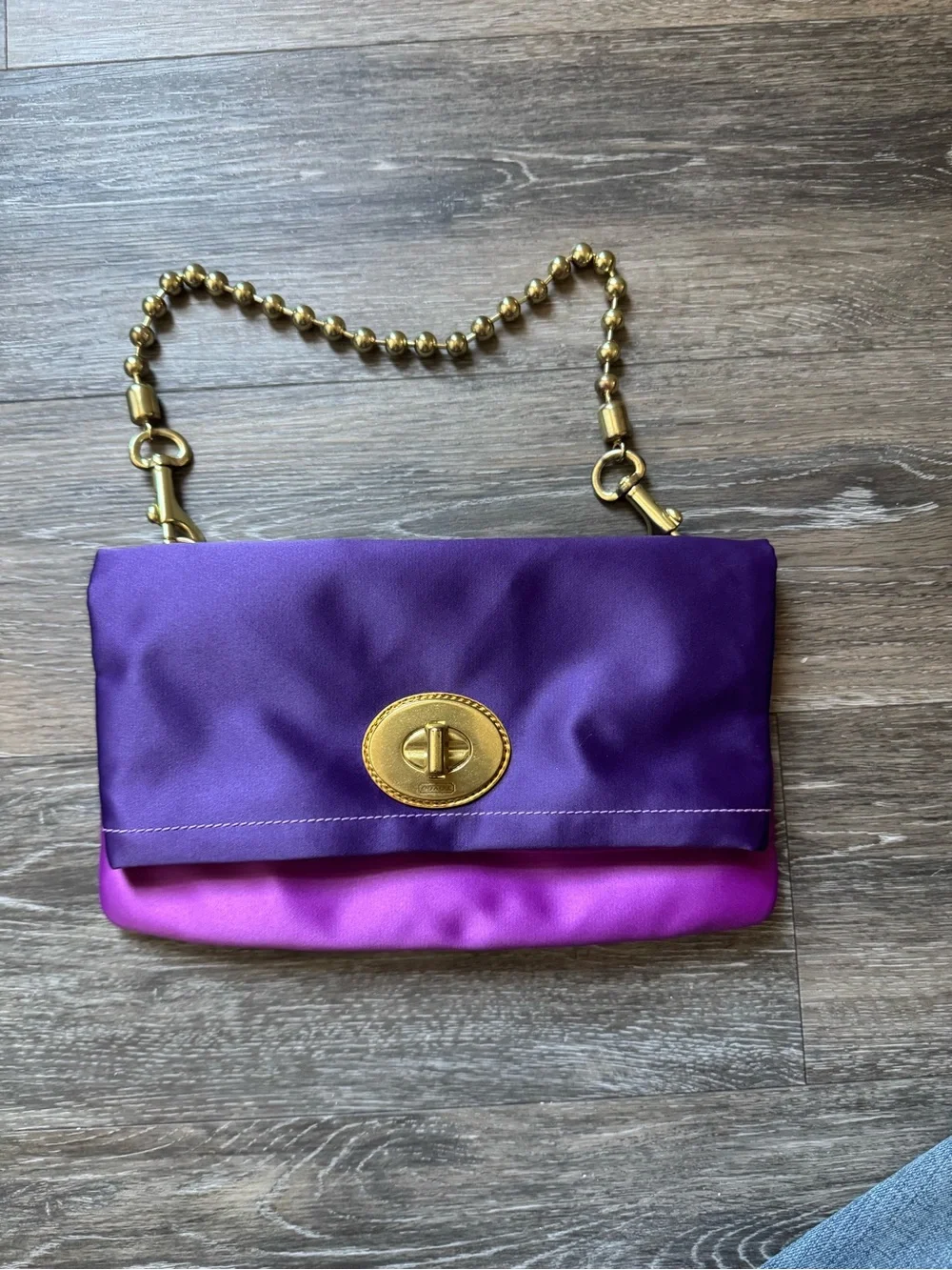 Coach Foldover Amanda Clutch with Convertible Chain Strap - Picture 1 of 11
